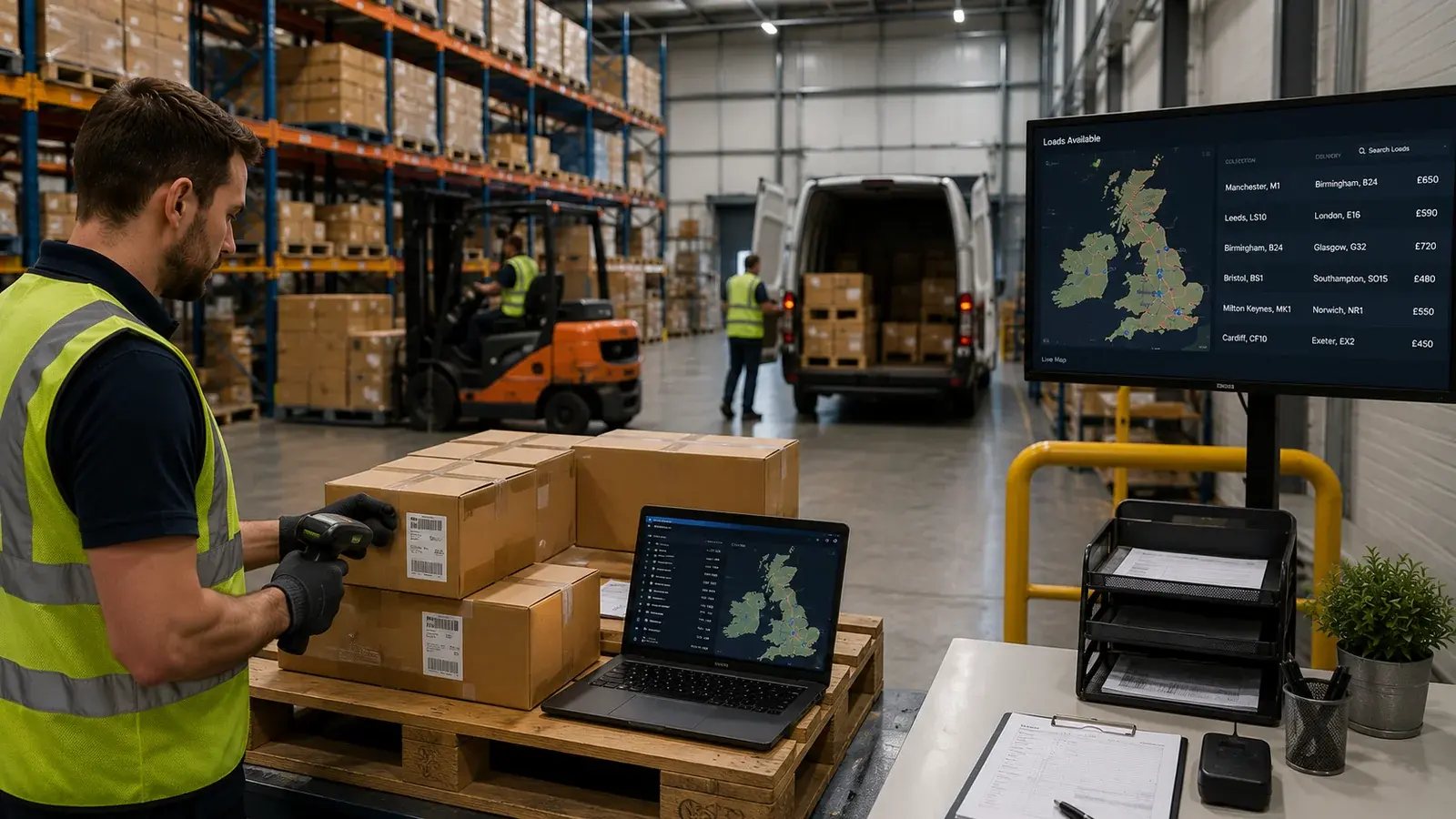 Owner operator managing route readiness, assigned work and delivery records